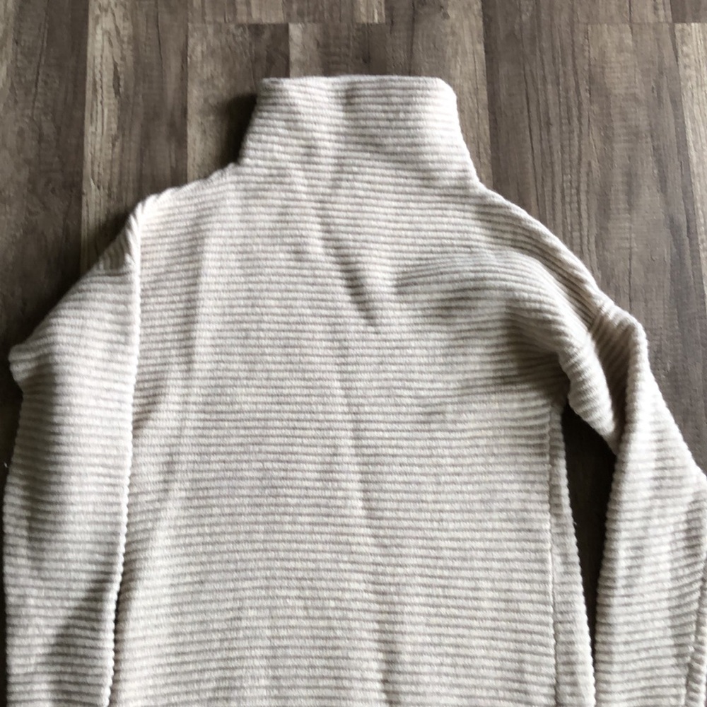 Turtleneck Ribbed Sweater Dress in Light Beige - Picture 8 of 8